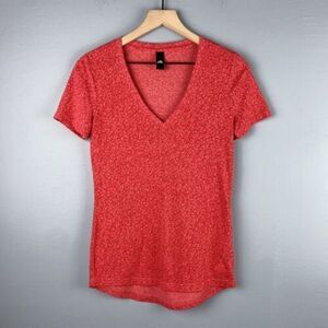 Women's Adidas Short Sleeve Camo V Neck Pink‎ T Shirt Size Small